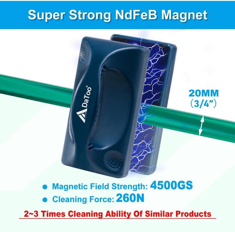 DATOO Aquarium Mini Magnetic Scrubber Scraper Small Fish Tank Cleaner Nano Glass Aquarium Cleaning Tools with Super Strong Magnet (Max) - Image 4